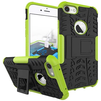 Fashion Fit Cover in Silicone en Plastic met Stand functie voor iPhone 7/ iPhone 8 - Groen